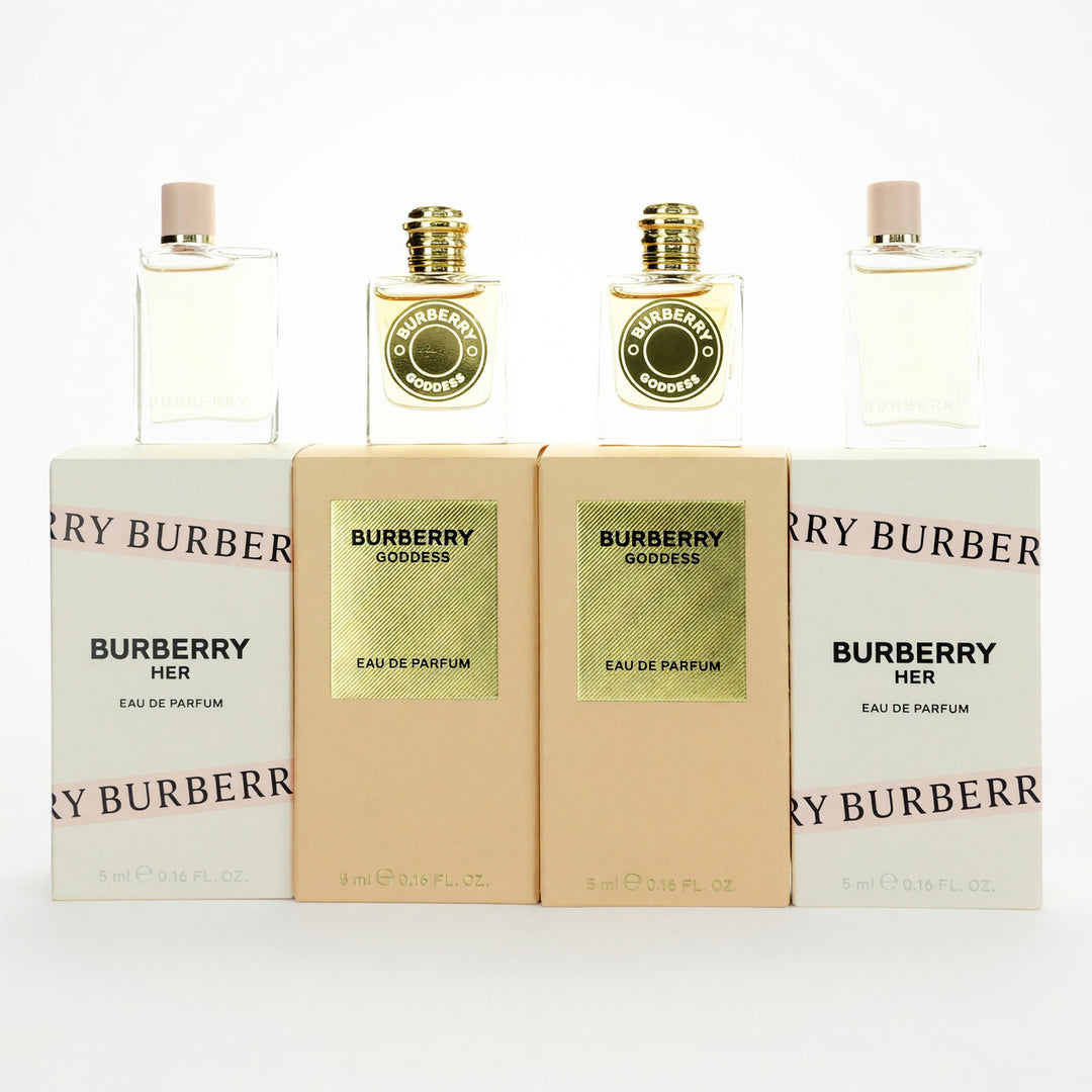 Burberry Variety Gift Set For Women Goddess & Her EDP Perfume Collection 4 Piece 0.16 Oz x 4
