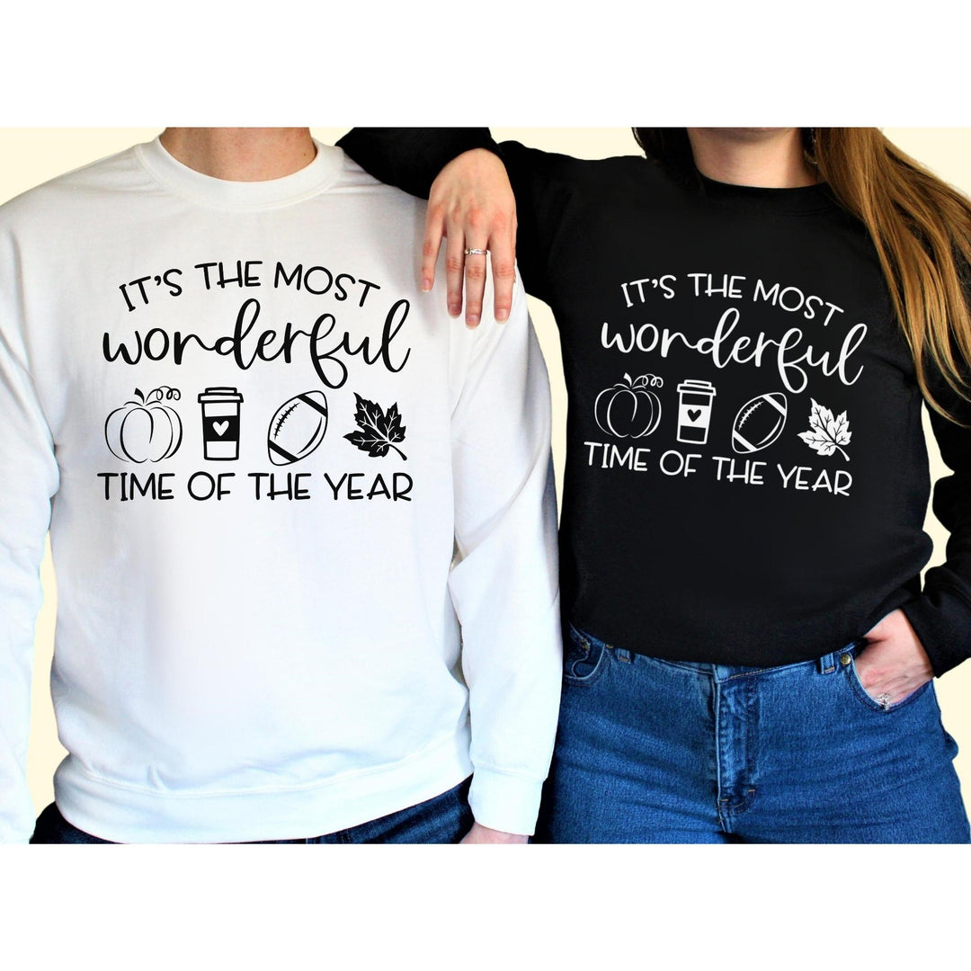 Most Wonderful Time Of The Year Fall Thanksgiving Sweatshirt, Happy Thanksgiving Day Turkey Fall Autumn Lover Sweatshirt Gift For Men Women