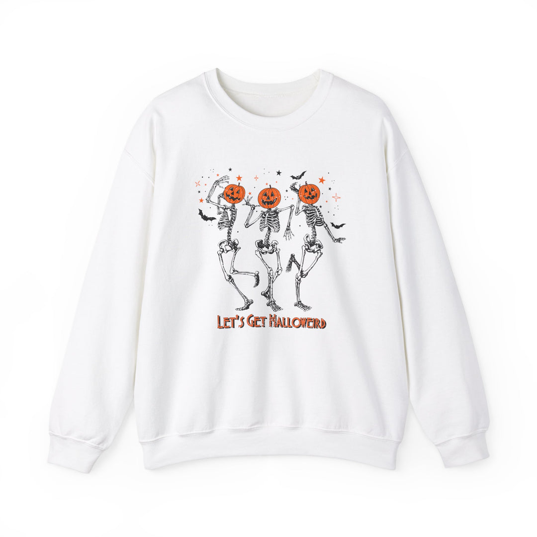 Let's Get Halloweird Dancing Skeleton Halloween Sweatshirt Crewneck, Halloween Party Pumpkin Skeleton Dance Sweatshirt Gift For Men Women