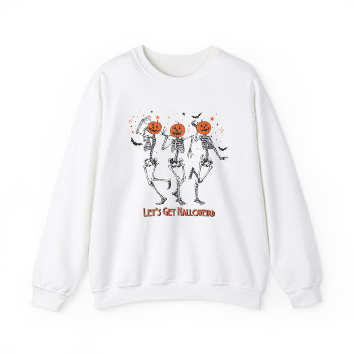 Let's Get Halloweird Dancing Skeleton Halloween Sweatshirt Crewneck, Halloween Party Pumpkin Skeleton Dance Sweatshirt Gift For Men Women