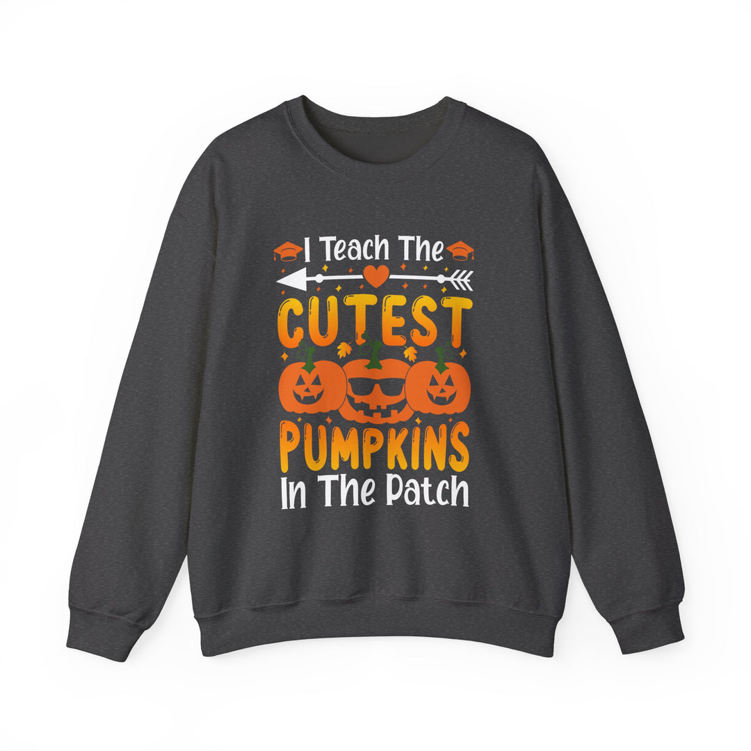 I Teach The Cutest Pumpkins In The Patch Halloween Teacher Sweatshirt Crewneck, Halloween Party Skeleton Ghost Lover Sweatshirt Men Women