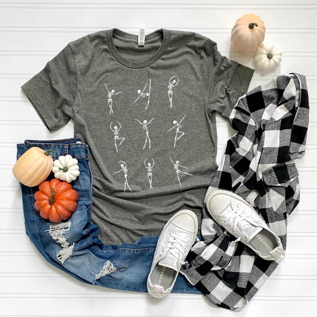 Cute Dancing Skeletons Halloween T-Shirt, Halloween Party Pumpkin Skeleton Dance Shirt Gift For Men Women