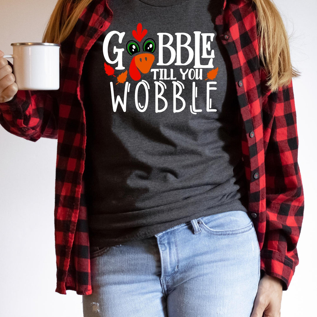 Gobble Till You Wobble Fall Thanksgiving Sweatshirt, Happy Thanksgiving Day Turkey Fall Autumn Lover Sweatshirt Gift For Men Women