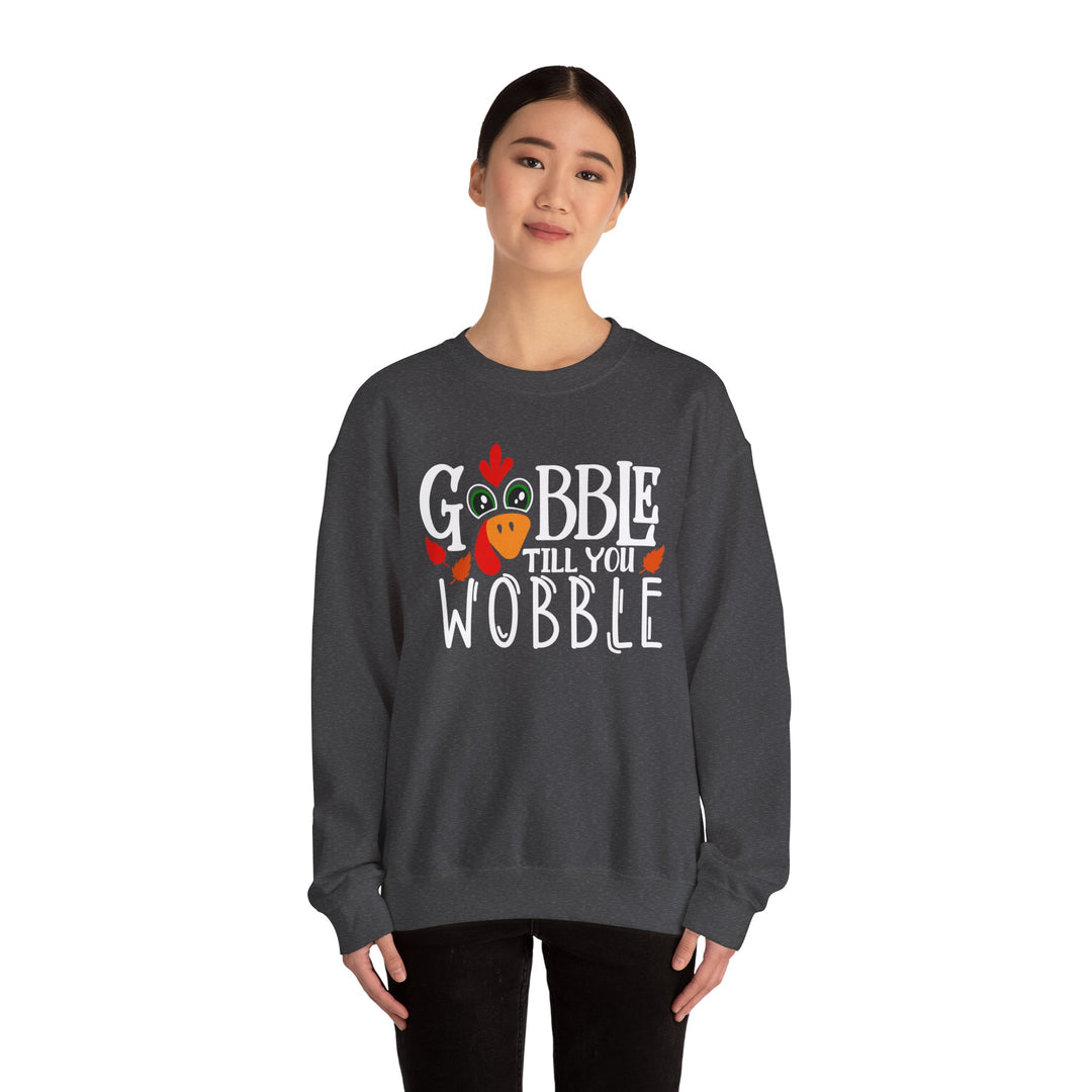 Gobble Till You Wobble Fall Thanksgiving Sweatshirt, Happy Thanksgiving Day Turkey Fall Autumn Lover Sweatshirt Gift For Men Women