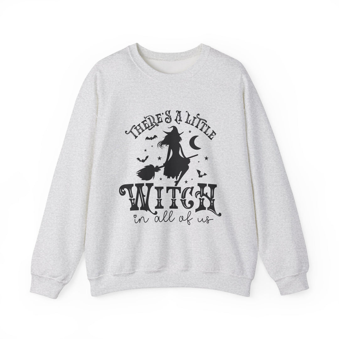 There's A Little Witch In All Of Us Halloween Sweatshirt Crewneck, Halloween Party Pumpkin Witch Lover Sweatshirt Gift For Girls Women