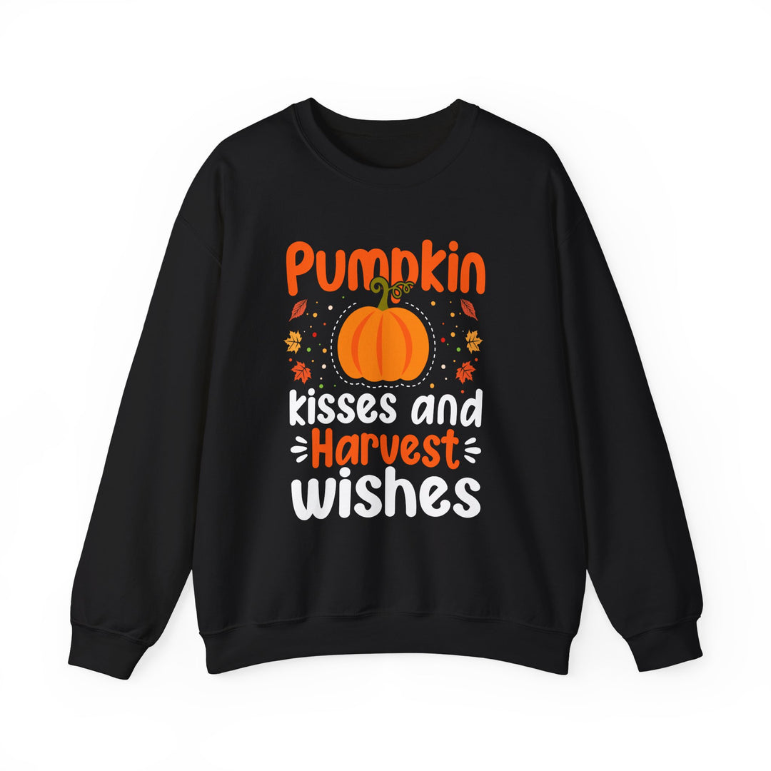 Pumpkin Kisses And Harvest Wishes Halloween Sweatshirt Crewneck, Halloween Party Pumpkin Ghost Lover Sweatshirt Gift For Men Women