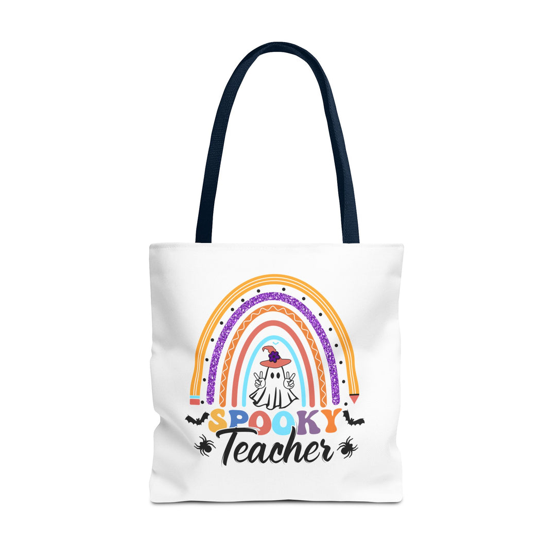 Spooky Teacher Rainbow Halloween Teacher Tote Bag, Halloween Party Pumpkin Ghost Witch Teaching Lover Tote Bag Gift For Men Women