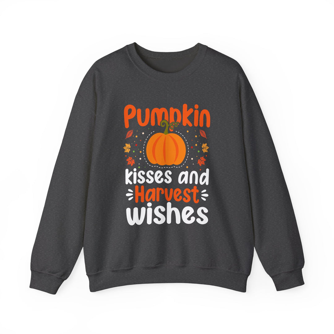 Pumpkin Kisses And Harvest Wishes Halloween Sweatshirt Crewneck, Halloween Party Pumpkin Ghost Lover Sweatshirt Gift For Men Women