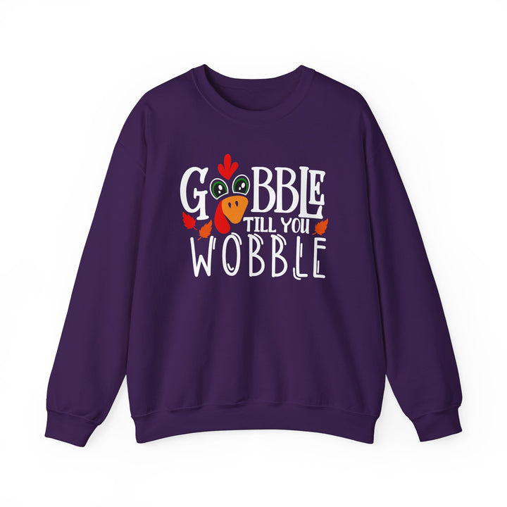 Gobble Till You Wobble Fall Thanksgiving Sweatshirt, Happy Thanksgiving Day Turkey Fall Autumn Lover Sweatshirt Gift For Men Women