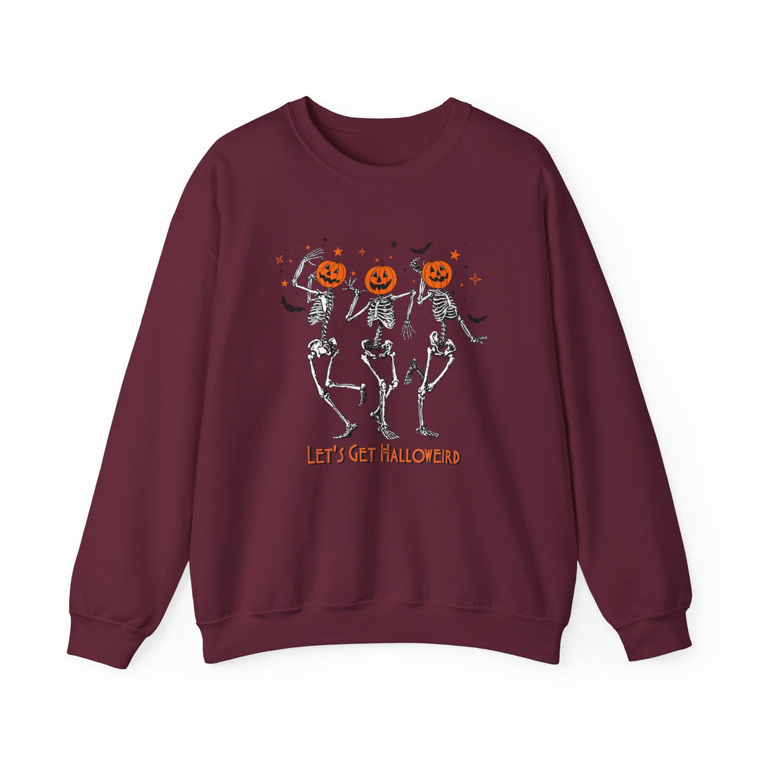 Let's Get Halloweird Dancing Skeleton Halloween Sweatshirt Crewneck, Halloween Party Pumpkin Skeleton Dance Sweatshirt Gift For Men Women