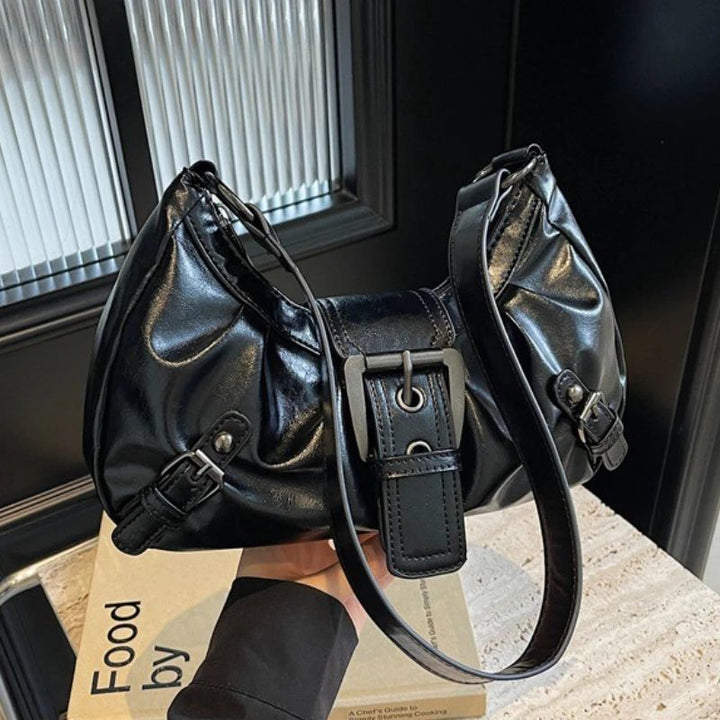 Y2K Retro Pleated Hobo Shoulder Bag for Women | Maillard Underarm Clutch Handbag