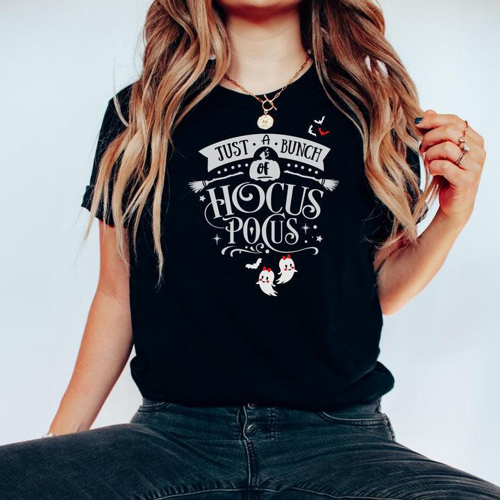 Just A Bunch Of Hocus Pocus Halloween Ghosts Tshirt, Halloween Party Pumpkin Skeleton Ghost Lover Shirt Gift For Men Women