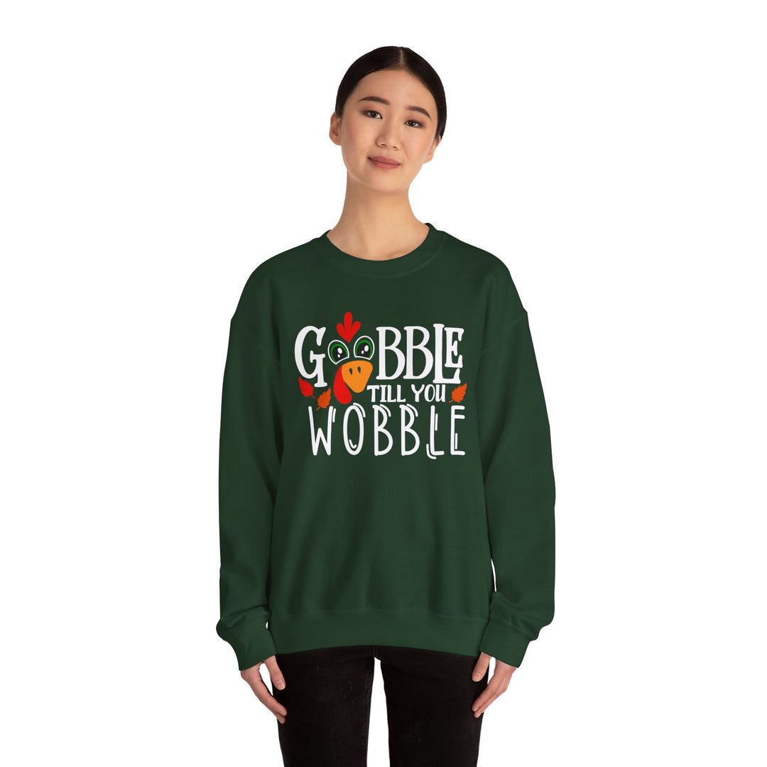 Gobble Till You Wobble Fall Thanksgiving Sweatshirt, Happy Thanksgiving Day Turkey Fall Autumn Lover Sweatshirt Gift For Men Women