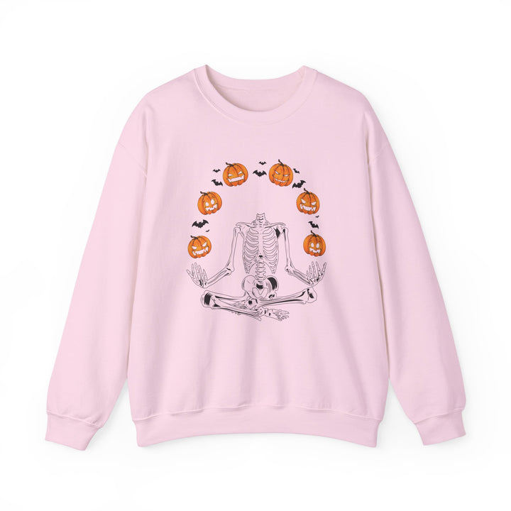 Pumpkin Skeleton Halloween Sweatshirt Crewneck, Halloween Party Pumpkin Skeleton Lover Sweatshirt Gift For Men Women