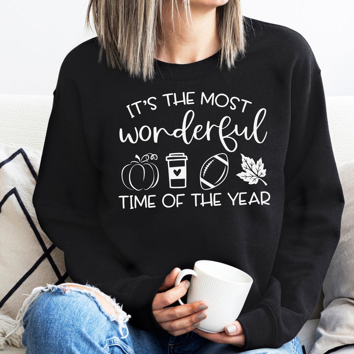 Most Wonderful Time Of The Year Fall Thanksgiving Sweatshirt, Happy Thanksgiving Day Turkey Fall Autumn Lover Sweatshirt Gift For Men Women