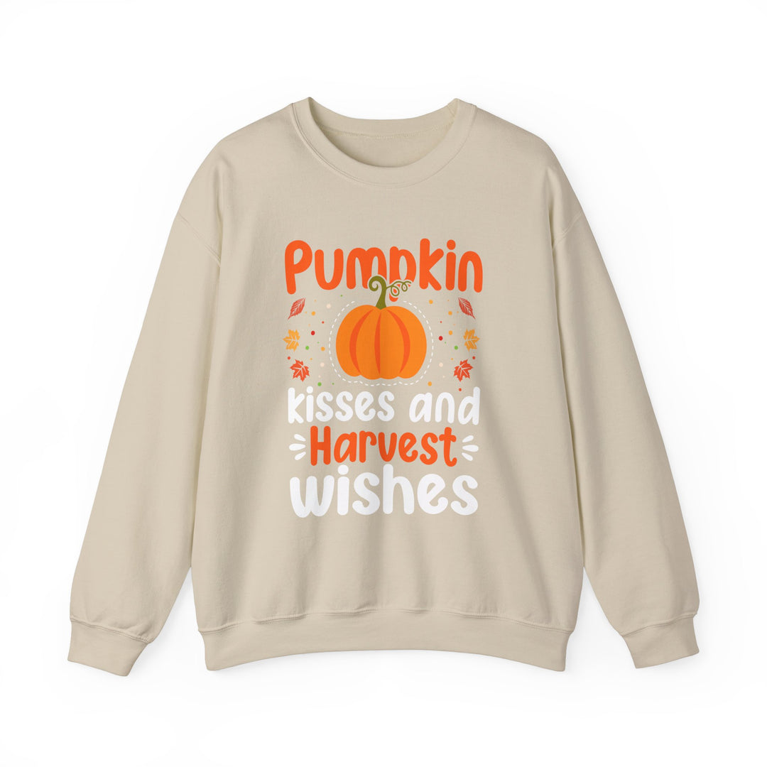 Pumpkin Kisses And Harvest Wishes Halloween Sweatshirt Crewneck, Halloween Party Pumpkin Ghost Lover Sweatshirt Gift For Men Women