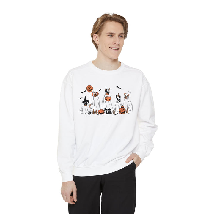 Dogs Halloween Sweatshirt For Dog Lover Owner, Halloween Party Pumpkin Dog Lovers Sweatshirt Gift For Dog Owners Men Women