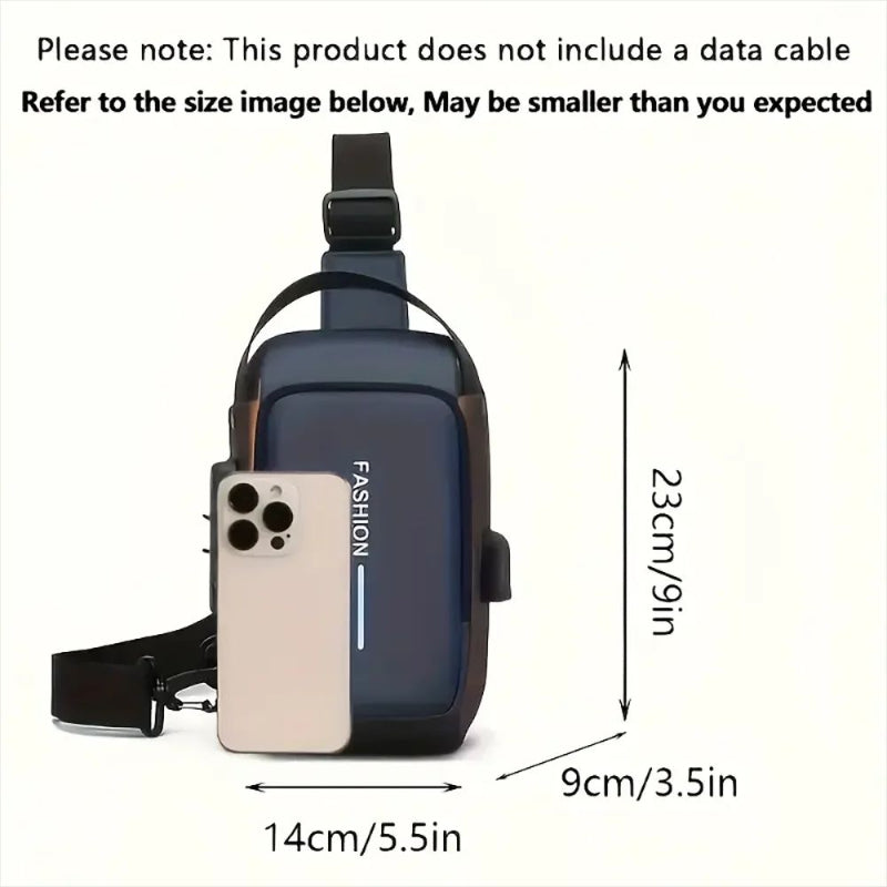 Stylish Men's Sling Bag – Durable Oxford Fabric Crossbody Chest Pack with Phone Pocket