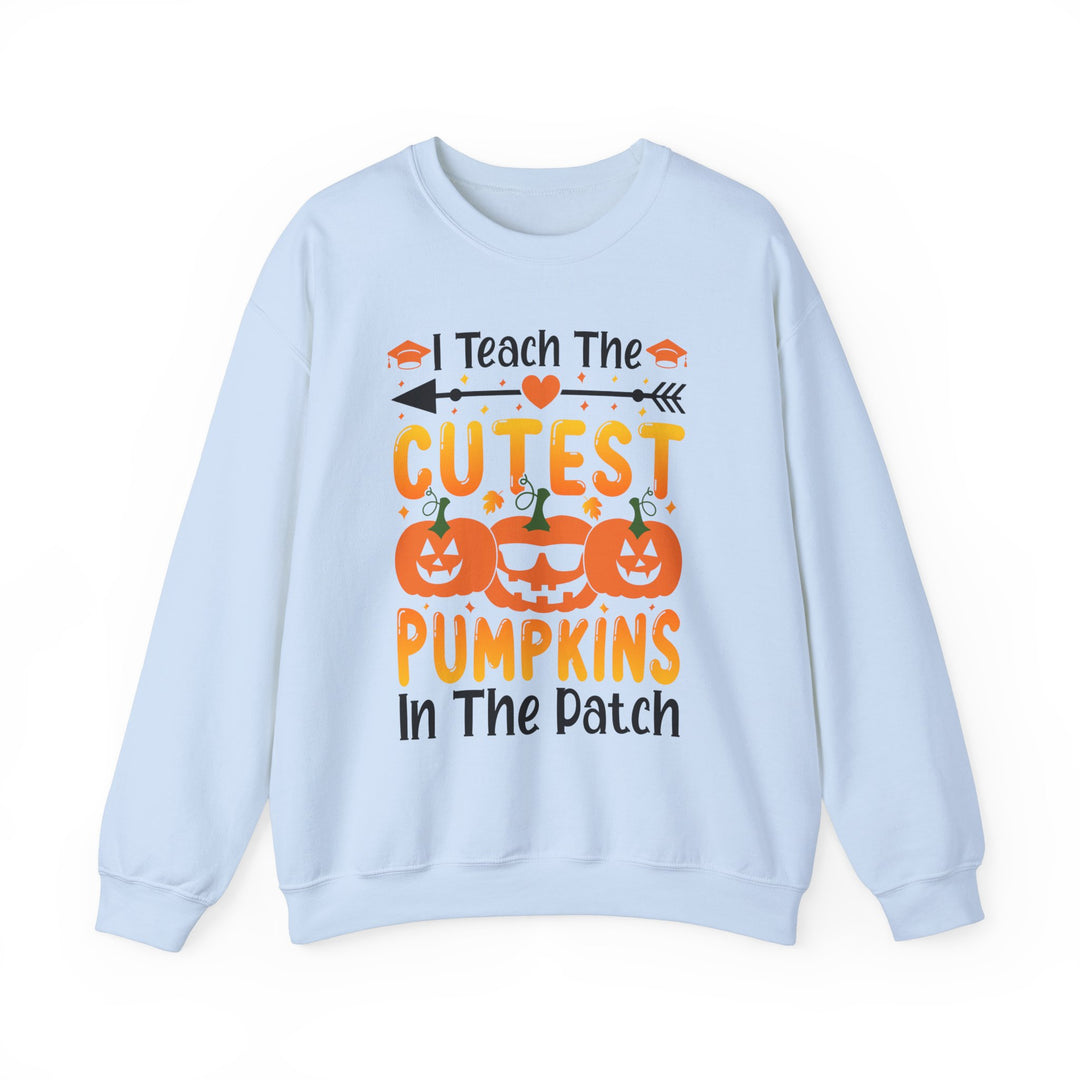 I Teach The Cutest Pumpkins In The Patch Halloween Teacher Sweatshirt Crewneck, Halloween Party Skeleton Ghost Lover Sweatshirt Men Women