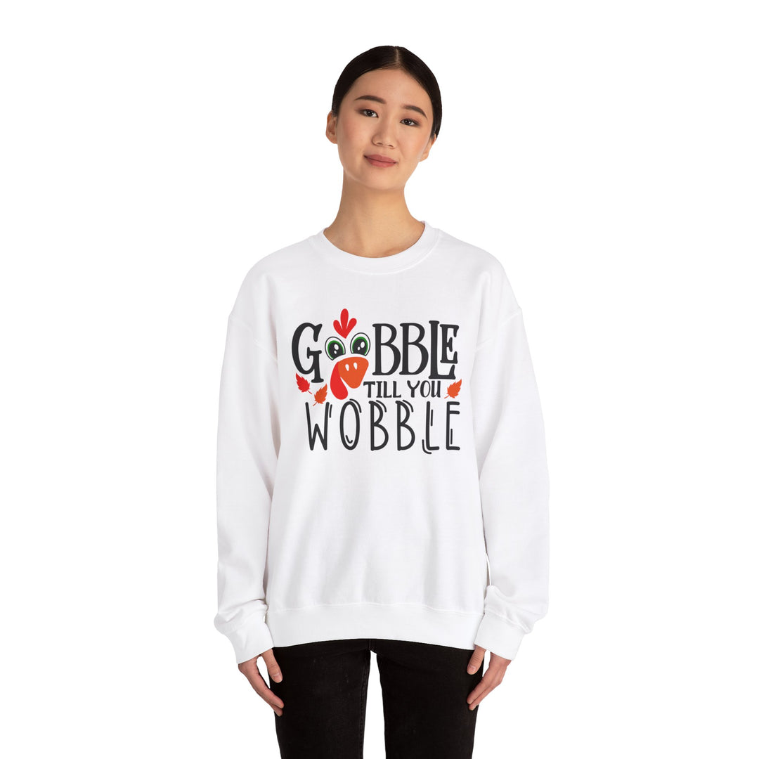 Gobble Till You Wobble Fall Thanksgiving Sweatshirt, Happy Thanksgiving Day Turkey Fall Autumn Lover Sweatshirt Gift For Men Women