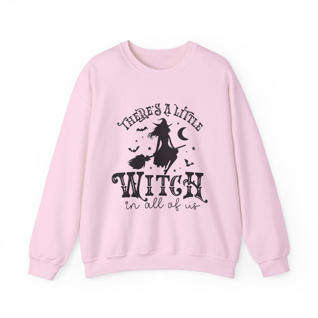 There's A Little Witch In All Of Us Halloween Sweatshirt Crewneck, Halloween Party Pumpkin Witch Lover Sweatshirt Gift For Girls Women