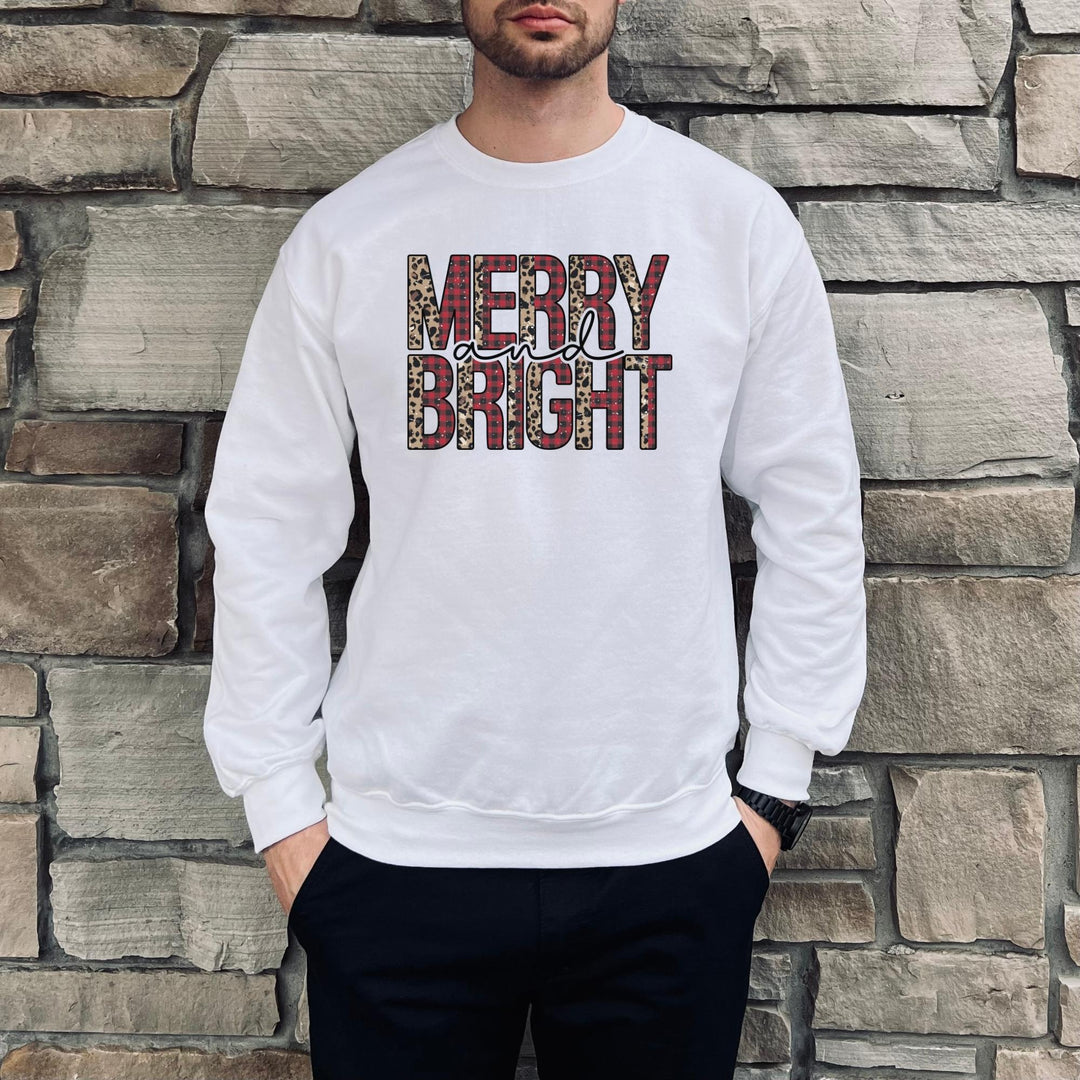 Merry And Bright Christmas Sweatshirt, Family Christmas Party Santa Lover Holiday Sweatshirt Gift For Men Women