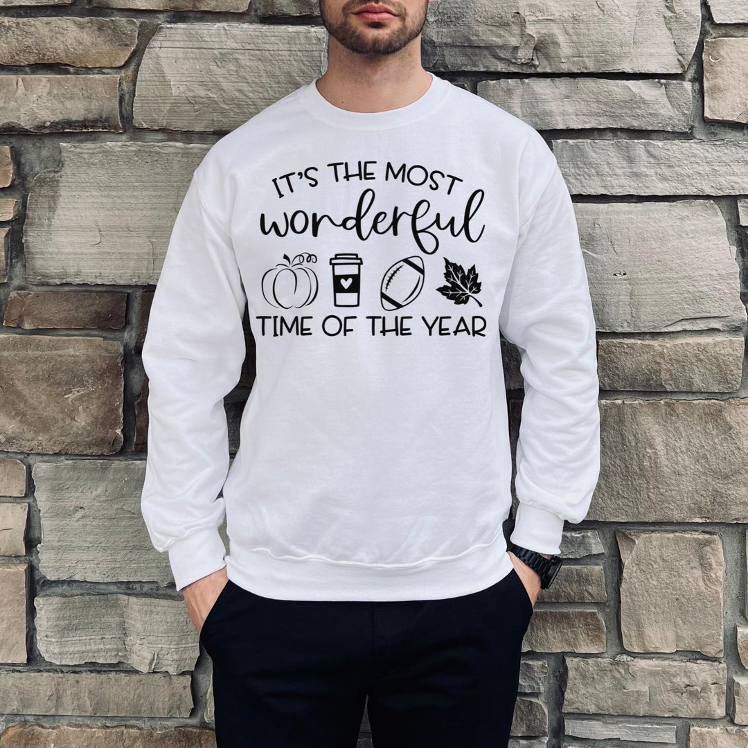 Most Wonderful Time Of The Year Fall Thanksgiving Sweatshirt, Happy Thanksgiving Day Turkey Fall Autumn Lover Sweatshirt Gift For Men Women