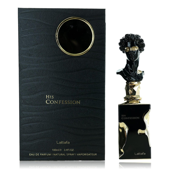 Lattafa His Confession EDP For Men Long Lasting Woody Spicy Fragrance 3.4 Oz