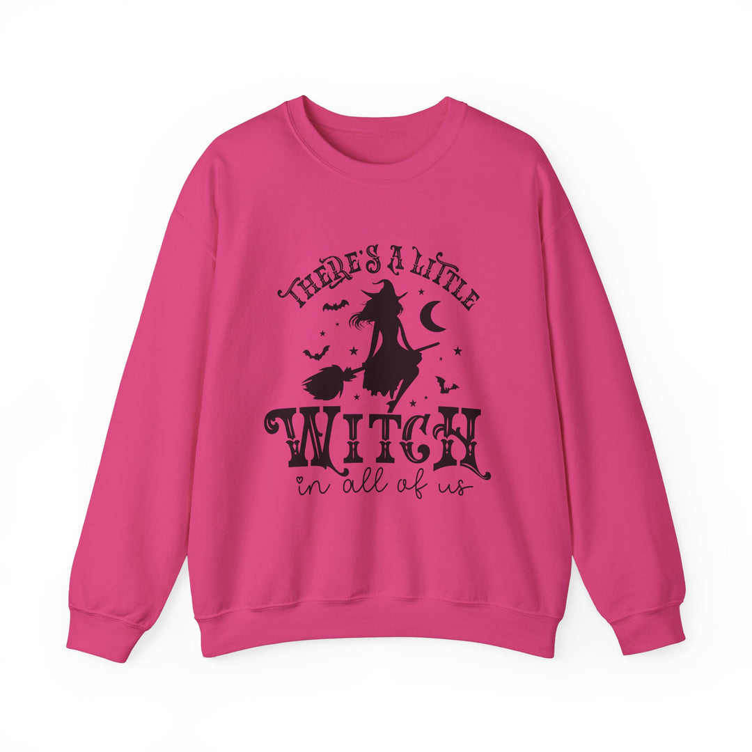 There's A Little Witch In All Of Us Halloween Sweatshirt Crewneck, Halloween Party Pumpkin Witch Lover Sweatshirt Gift For Girls Women