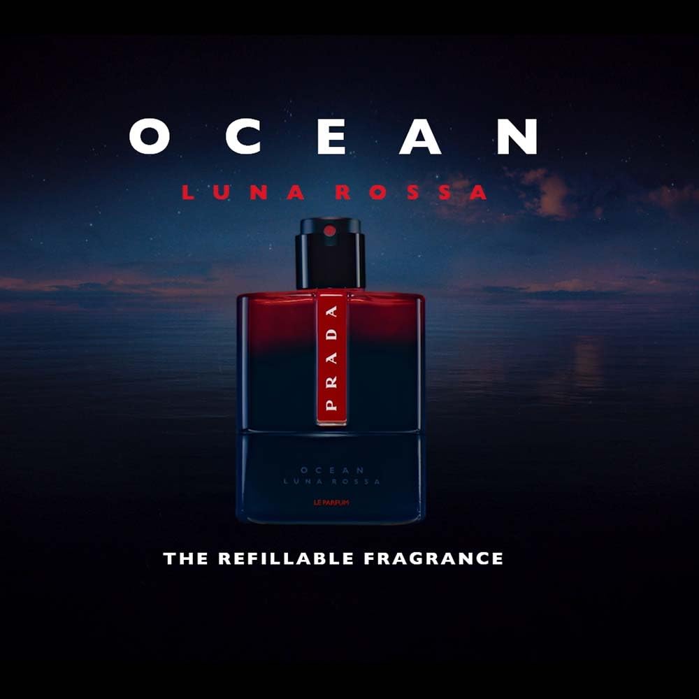 Prada Luna Rossa Ocean Le Parfum For Men Luxury Fragrance Refillable Spray 3.3 Oz