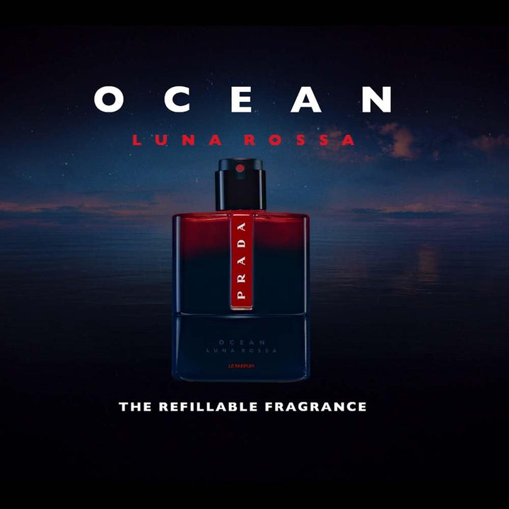 Prada Luna Rossa Ocean Le Parfum For Men Luxury Fragrance Refillable Spray 3.3 Oz