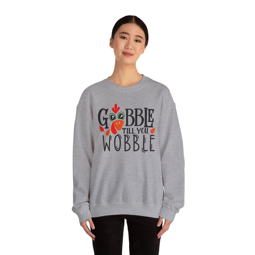 Gobble Till You Wobble Fall Thanksgiving Sweatshirt, Happy Thanksgiving Day Turkey Fall Autumn Lover Sweatshirt Gift For Men Women