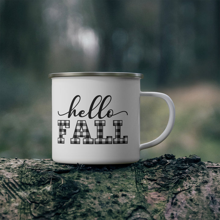 Hello Fall Thanksgiving Camping Mug, Happy Thanksgiving Day Turkey Fall Autumn Lover Mug Gift For Men Women