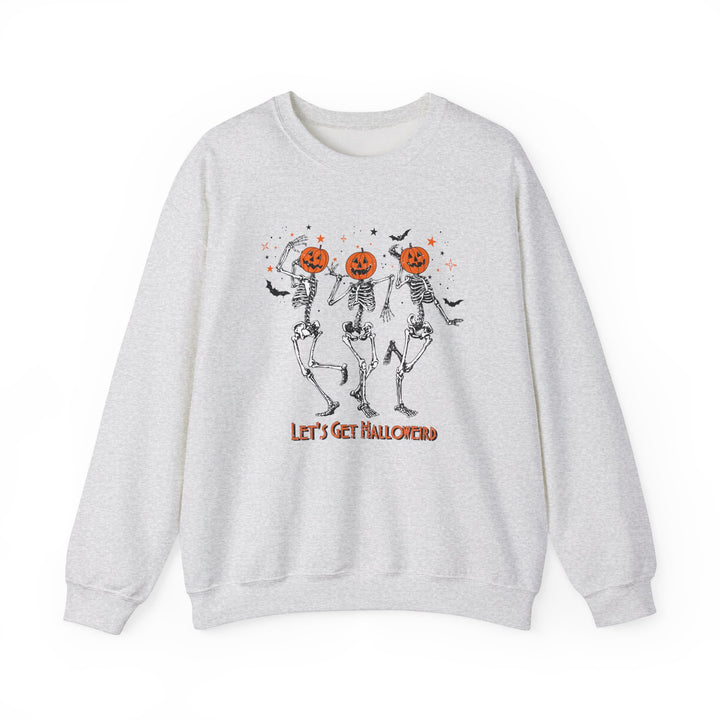 Let's Get Halloweird Dancing Skeleton Halloween Sweatshirt Crewneck, Halloween Party Pumpkin Skeleton Dance Sweatshirt Gift For Men Women