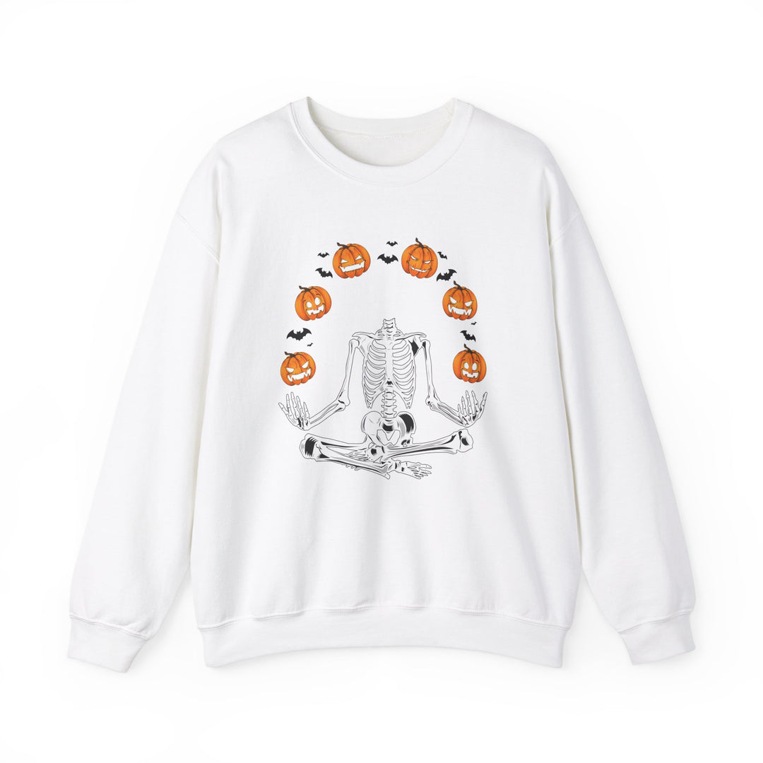 Pumpkin Skeleton Halloween Sweatshirt Crewneck, Halloween Party Pumpkin Skeleton Lover Sweatshirt Gift For Men Women