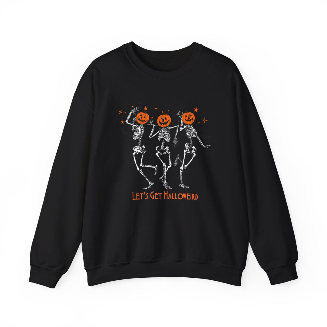 Let's Get Halloweird Dancing Skeleton Halloween Sweatshirt Crewneck, Halloween Party Pumpkin Skeleton Dance Sweatshirt Gift For Men Women