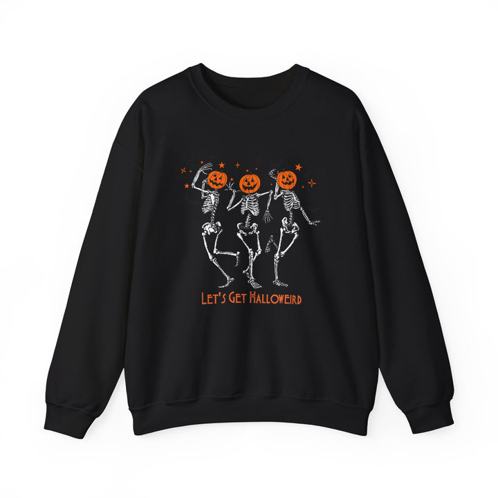 Let's Get Halloweird Dancing Skeleton Halloween Sweatshirt Crewneck, Halloween Party Pumpkin Skeleton Dance Sweatshirt Gift For Men Women