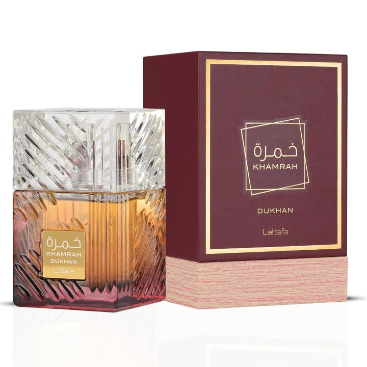 Lattafa Khamrah Dukhan EDP Unisex Warm Spicy Smoky Fragrance 3.4 Oz