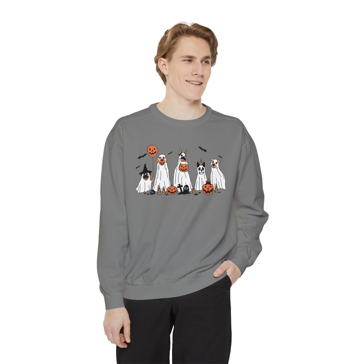 Dogs Halloween Sweatshirt For Dog Lover Owner, Halloween Party Pumpkin Dog Lovers Sweatshirt Gift For Dog Owners Men Women