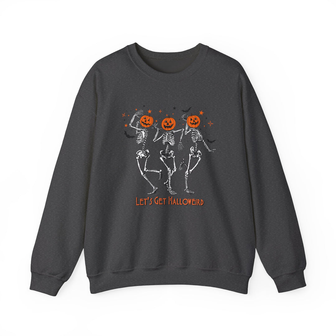 Let's Get Halloweird Dancing Skeleton Halloween Sweatshirt Crewneck, Halloween Party Pumpkin Skeleton Dance Sweatshirt Gift For Men Women