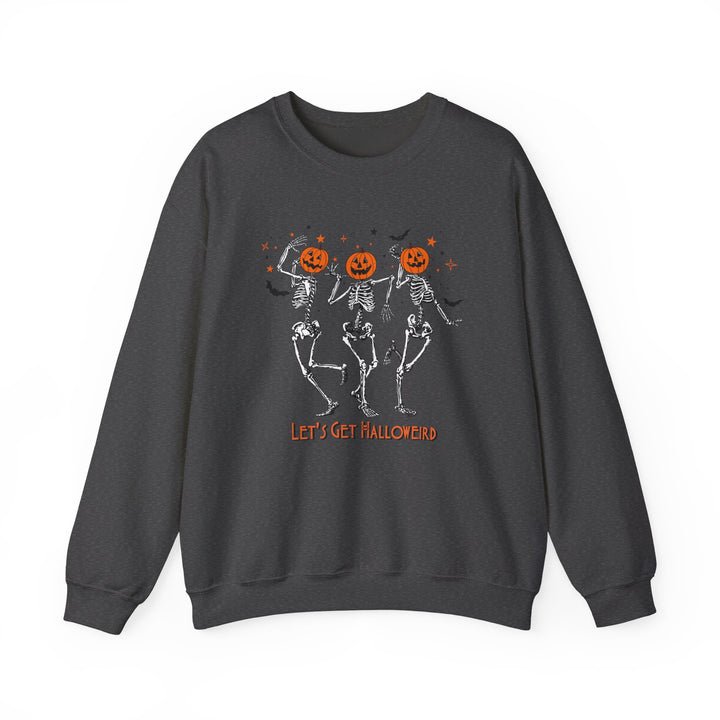 Let's Get Halloweird Dancing Skeleton Halloween Sweatshirt Crewneck, Halloween Party Pumpkin Skeleton Dance Sweatshirt Gift For Men Women