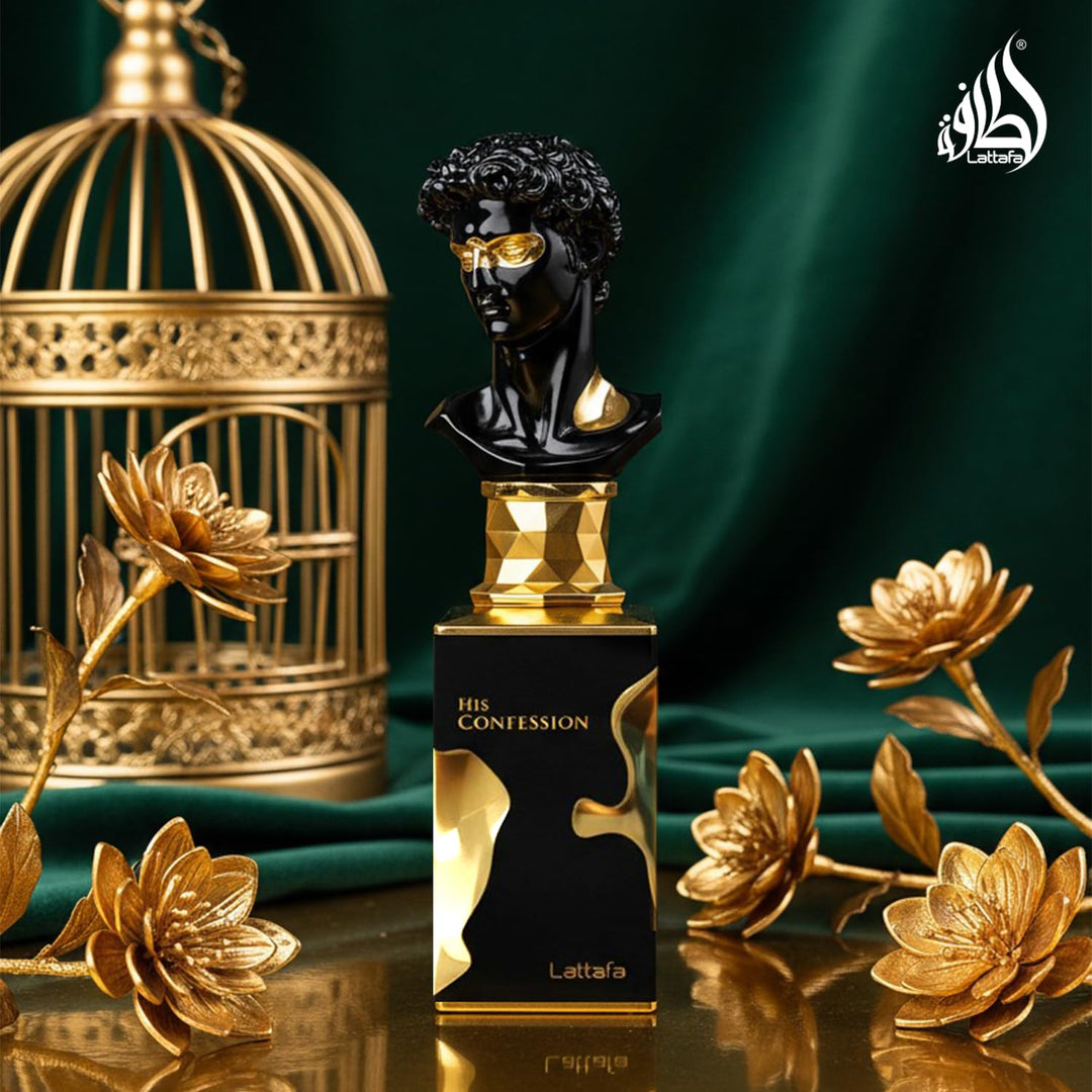Lattafa His Confession EDP For Men Long Lasting Woody Spicy Fragrance 3.4 Oz