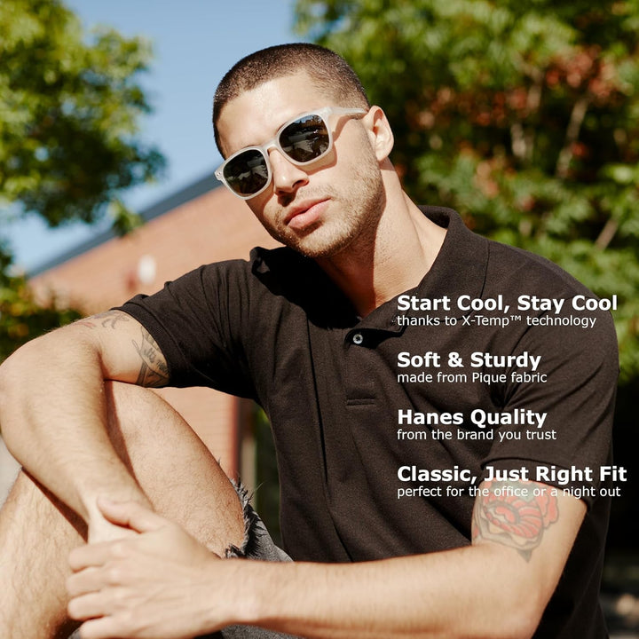 Hanes Men’S X-Temp Short Sleeve Polo Shirt