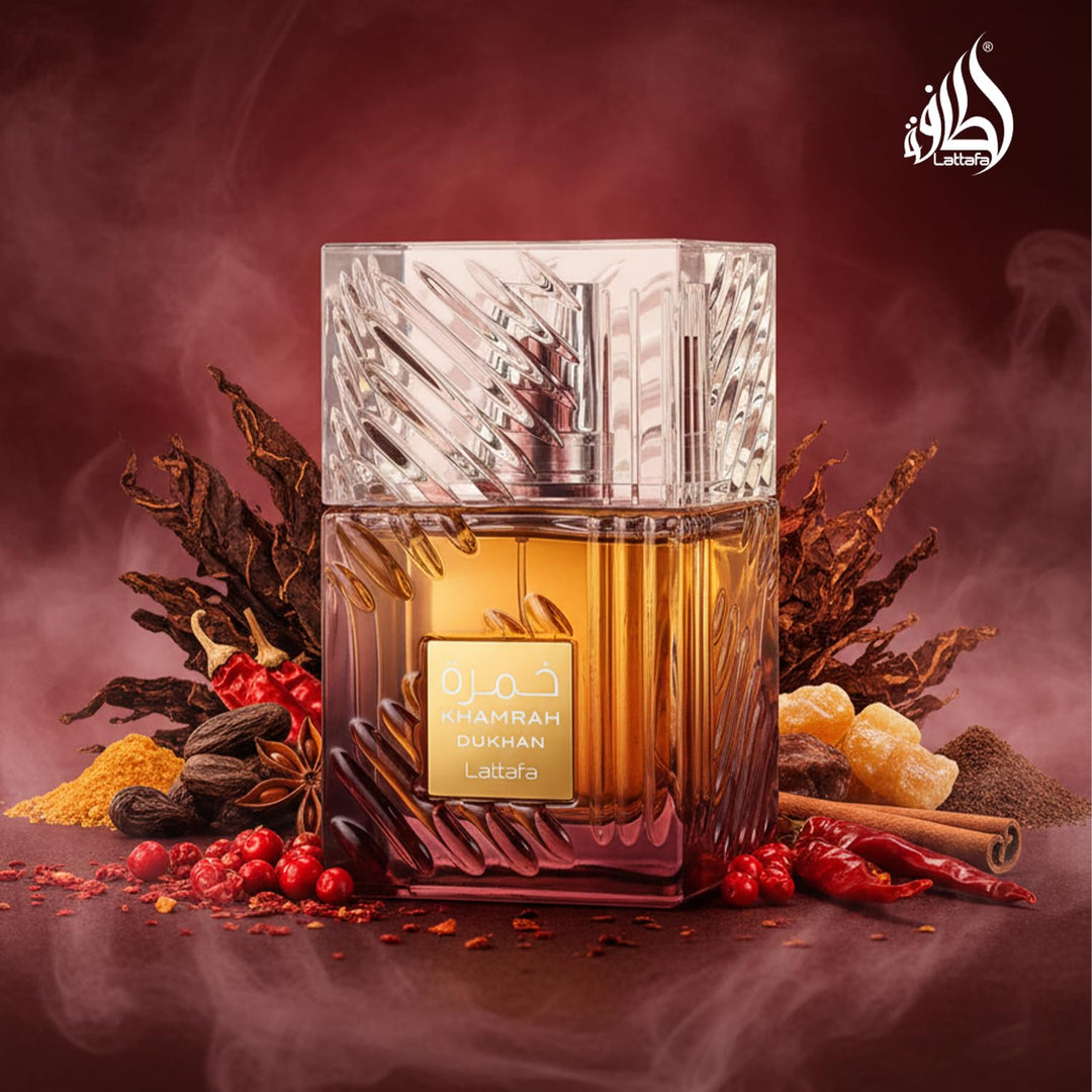 Lattafa Khamrah Dukhan EDP For Unisex Warm Spicy Luxury Fragrance 3.4 Oz