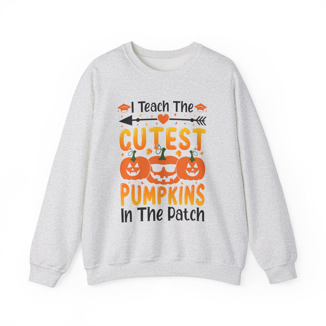 I Teach The Cutest Pumpkins In The Patch Halloween Teacher Sweatshirt Crewneck, Halloween Party Skeleton Ghost Lover Sweatshirt Men Women