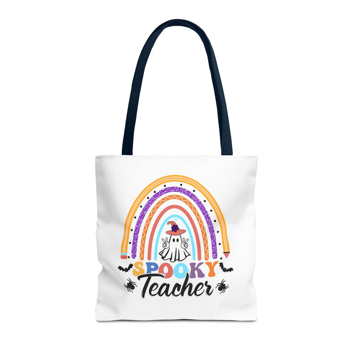 Spooky Teacher Rainbow Halloween Teacher Tote Bag, Halloween Party Pumpkin Ghost Witch Teaching Lover Tote Bag Gift For Men Women