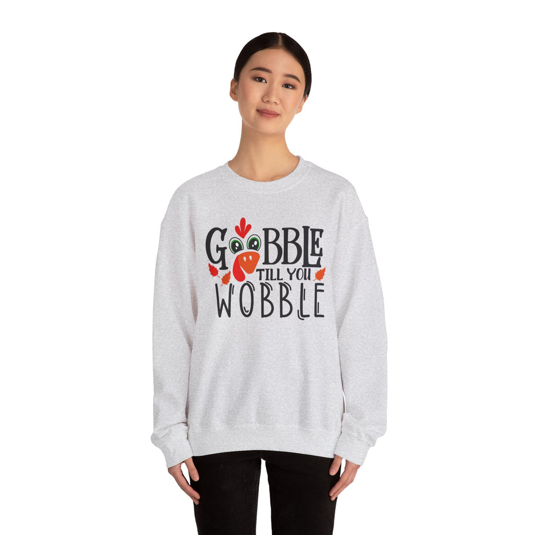 Gobble Till You Wobble Fall Thanksgiving Sweatshirt, Happy Thanksgiving Day Turkey Fall Autumn Lover Sweatshirt Gift For Men Women