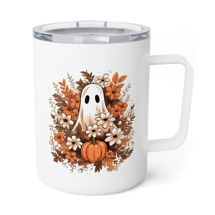 Floral Ghosts Halloween Mug, Halloween Party Pumpkin Ghost Flowers Lover Mugs Gift For Men Women