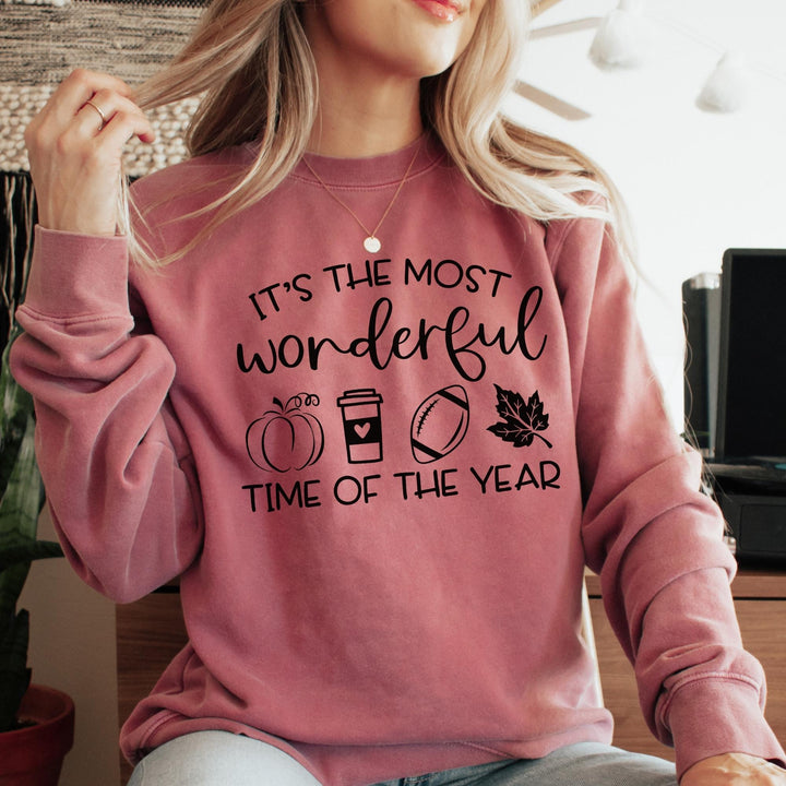 Most Wonderful Time Of The Year Fall Thanksgiving Sweatshirt, Happy Thanksgiving Day Turkey Fall Autumn Lover Sweatshirt Gift For Men Women