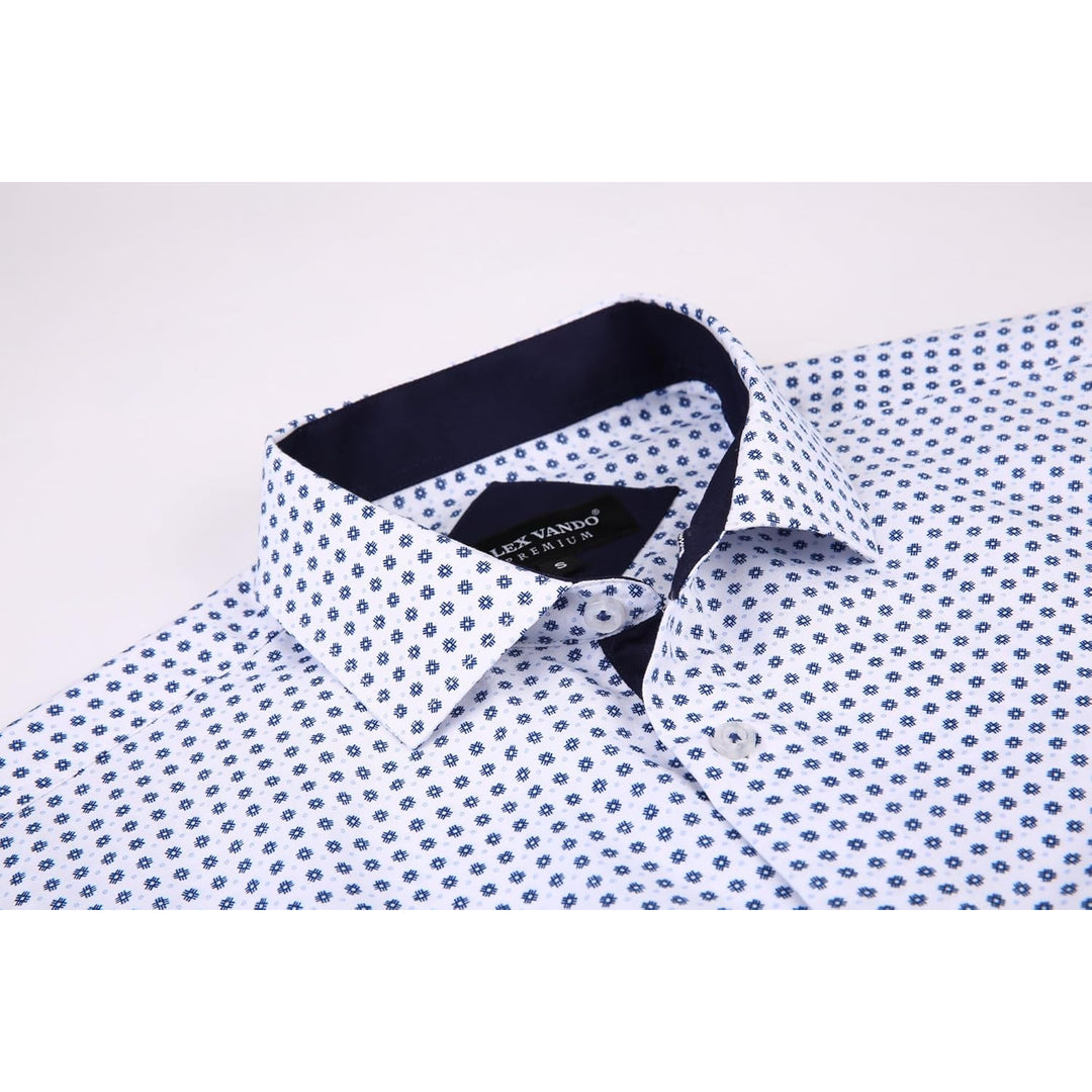 Large size Alex Vando Mens Printed Dress Shirts